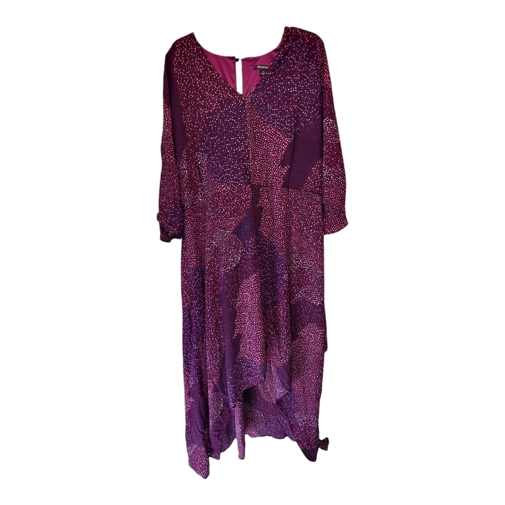 Roaman's Cold Shoulder Tiered Maxi Dress in Pink and Purple - Size 18W
